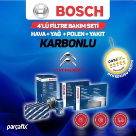 Resim Citroen C5 1.6 Hdı Bosch 4'Lü Filtre Seti 2005-2010 Karbonlu 