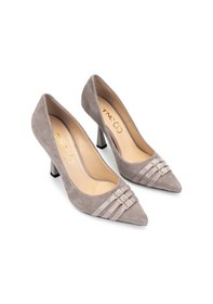 Resim Tamer Tanca Kadın Hakiki Deri Vizon Süet Topuklu Ayakkabı 22 3372 Bn Ayk Y24 Vızon Suet 