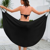 Resim Boho Şık Düz Renk Kaburga Etek - Esnek Polyester Karışımı, Makinede Yıkanabilir, Şeffaf Olmayan - Yaz Plajı & Havuz Kenarı Modası İçin Mükemmel 