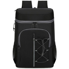 Resim Wezone Çok Amaçlı Kamp Sırt Çantası: İzolasyonlu, Büyük Depolama, Alüminyum Folyo, Logo Özelleştirme 20 Adet, Siyah Siyah 