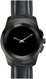 Resim MyKronoz ZeTime Premium hibrit akıllı saat, 39 mm, yuvarlak renkli dokunmatik ekran üzerinden mekanik göstergeli, Petite mat siyah/siyah kabartmalı deri 