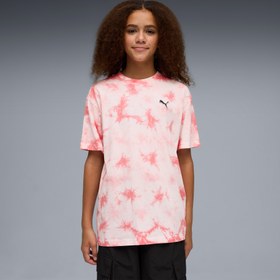 Resim Puma Essentials Relaxed Tie-Dye Çocuk Pembe T-Shirt 