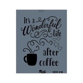 Resim Butik Mey Ithalat® Rich New Seri N-418 Stencil 35X25 cm 