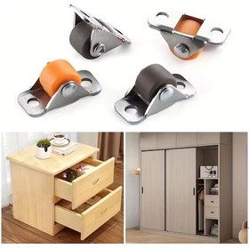 Resim Dashanshop Brownness 4'lü Sessiz Mini Çekmece Ruloları: 0,5 Inç Mobil Kastanyola, Düzgün Hareket 