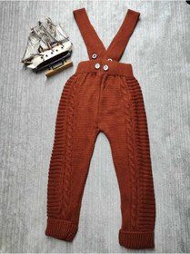Resim Meriç bebe Saç Örgülü Unisex Kalın Kışlık Askılı Triko Tayt 