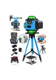 Resim DRG-TLZR128 128 Vf Tripodlu Mavi 12 Köşe Otomatik Hizalama Lazer Metre 360 Derece Yatay Dikey Çapraz Kumandalı 