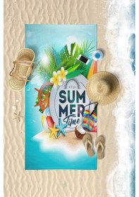 Resim Summer Time Dijital Baskılı 70X150 CM Plaj Havlusu 