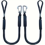 Resim 1 adet Paslanmaz Çelik Klipsli PE Bungee İskele Halatı - Ağır Hizmet Tipi Ayarlanabilir Bağlama İpi, Kayıklar, Tekneler, PWC, Ponton, Kano - Kayıkçılık Aksesuarları Bağlama İpi 