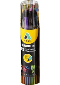 Resim Adel Blackline Kuru Boya Kalemi Metal Tüp 12 Renk 