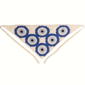 Resim 1 adet Boho Tığ İşi Bandana - Şeytanın Gözleri Desenli Üçgen Turban, El Yapımı Paisley Kadın Başlığı, Bohemian Halloween & Azizler Günü Aksesuarı, Bayramlık Saç Bandı, Retinal Desen, Dekoratif Baş Giyim 