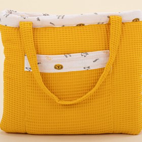 Resim Bebek Bakım Çantası - Hardal Petek - Zürafa 