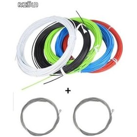 Resim 2 Metre Bisiklet Dış Vites Kablosu + 2 Adet Vites Teli Renkli 001 