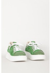 Resim Dericlub Kadın Bağcıklı Sneaker Kalın Taban Ayakkabı Gerçek Deri Rc 17908 Yeşil Null Yeşil 