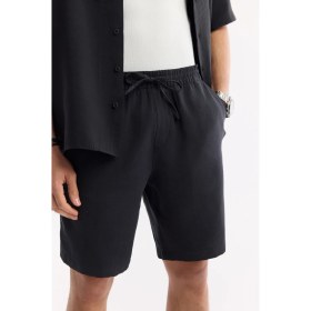 Resim AVVA Erkek Siyah Beli Lastikli Bağcıklı Soft Touch Relaxed Fit Şort A51Y3703 