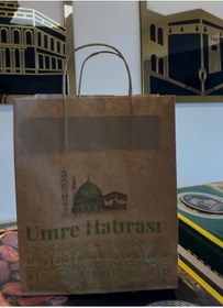 Resim MARİFET HURMA Umre Hatırası - Sukkari Hurması özel kraft Çantalı Hediye Paketi 