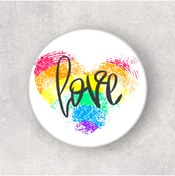 Resim fırsatlar diyarı Love Gökkuşağı Buton Rozet 