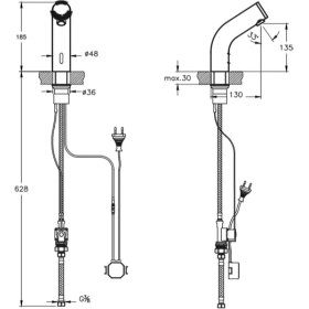 Resim Punto Figo Fotoselli Lavabo Bataryası Pilli Tek Su Girişli 