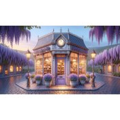 Resim Venspor Lavanta Çiçekli Kitapçı Arkaplan, 200x150cm, Fon, Duvar Örtüsü 