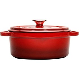 Resim Demir Döküm 24 Cm Derin Tencere Kırmızı Kırmızı 