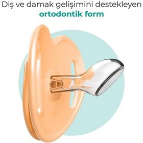Resim Mamajoo Ortodontik Emzik Seti 6 Ay+ Powder Blush | İkili, Silikon, Damaklı | Sterilizasyon & Saklama Kabı 