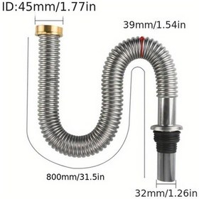 Resim Willowhaven 31.5 Inch Paslanmaz Çelik Esnek U Şekilli Mutfak Lavabo Bataryası Boru 1 Adet 