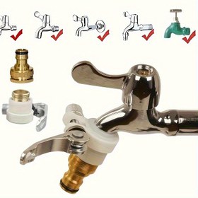 Resim 1 Adet Hızlı Bağlantı Musluk ve Hortum Adaptörü - Beyaz İnci Tasarımlı Dayanıklı Metal Bahçe Konnektör, Mutfak ve Banyo Muslukları için Uygun, Kullanımı Kolay Bağlantı Çözümü 