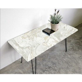 Resim Masa Kaplama Kendinen Yapışkanlı Folyo Laminasyonlu Mermer Desen 