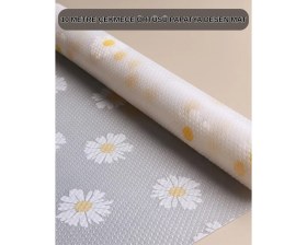 Resim 10 Metre Papatya Desenli Kaymaz Çok Amaçlı Dolap Içi Örtü Nemere 