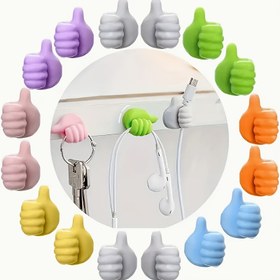 Resim 5/10 Adet Başparmak Şeklinde Kablo Klipsleri - Dayanıklı Plastik Karışıklık Önleyici Tel Düzenleyiciler, Duvar ve Masaüstü için 5 Renk Tasarımlar (Mavi, Turuncu, Yeşil, Sarı, Pembe) - Pil Gerektirmeyen Kolay Kurulum Ev Ofis Aksesuarları, Masaüstü Organizasyonu | Eğlenceli Tasarım | Kolay Takılabilen Klip, Kablo Tutucu, Kullanım İçin Kanca 