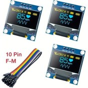 Resim Chuangyinshop 3 Adet Sarı Mavi 0.96 İnç Oled I2c Ekran Modülü 128x64 Pixel Ssd1306 Arduino Raspberry Pi Uyumlu 