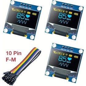 Resim Chuangyinshop 3 Adet Sarı Mavi 0.96 İnç Oled I2c Ekran Modülü 128x64 Pixel Ssd1306 Arduino Raspberry Pi Uyumlu 