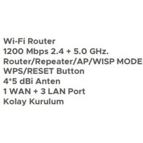 Resim Concord Access Poınt Pıx-lınk Lv-ac06 2.4/5ghz 1200mbps 1 Wan+3 Lan Router 