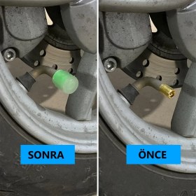 Resim Oto Motto Yeşil Fosforlu Sibop Kapağı Gece Parlayan Sibop Kapağı 4'lü Paket 