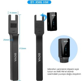 Resim Hepta Collection Boya By-Xm6 Hm Elde Taşınabilir Kablosuz Mikrofon Tutucu 