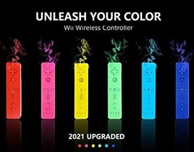 Resim Arrocent Wii Controller Wireless, Remote Controller Compatible for Wii Wii U Console, with Silicone Case and Wrist Strap – Black and White 