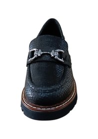 Resim Mammamia D25ka-3240 Kadın Hakiki Deri Baskılı Tokalı Casual Günlük Ayakkabı Siyah Kroko Krem 