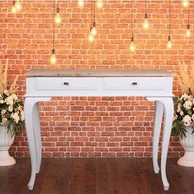 Resim Roys Ahşap 120 Cm Çekmeceli Beyaz Naturel Dresuar Ahşap 