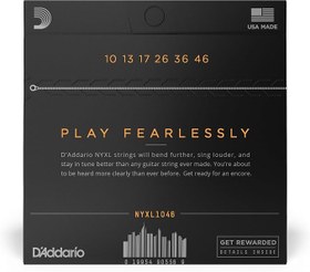 Resim D'Addario Premium Saiten E-Gitarre | HÖCHSTE QUALITÄT DER BELIEBTESTEN SAITENMARKE WELTWEIT | NYXL1046 | "New York" Stahl | Regular Light (10-46) 