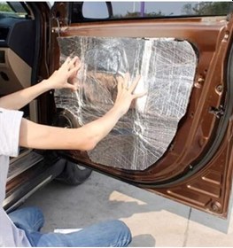 Resim Kaput Altı Alüminyum Folyolu Kendinden Yapışkanlı 6mm 100x150 Kauçuk Ses Yalıtım Levhası 
