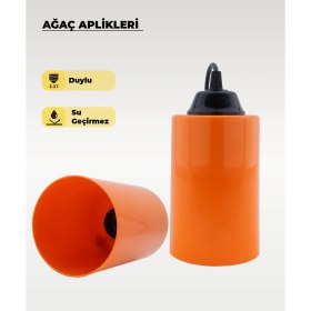 Resim Şık Turuncu Ağaç Feneri, Ortamınıza Renk ve Işık Katacak Tasarım! 