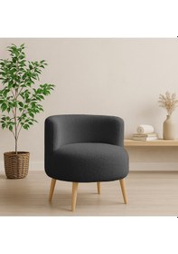 Resim Sydney Berjer - Welsoft Kumaş Modern Tekli Koltuk - Antrasit Antrasit 