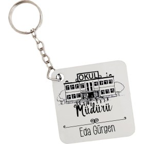 Resim Biresimden Okul Müdürüne Öğretmenler Günü Hediyesi Isimli Anahtarlık 
