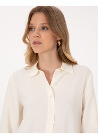 Resim Pierre Cardin Kadın Beyaz Gömlek Desenli 50318219-vr259 Beyaz 