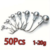 Resim 50 adet Premium Yüksek Karbon Çelik Jig Başlı Kancalar, 1g-20g - Yumuşak Yemler & Balıkçılık Takımı için İdeal 