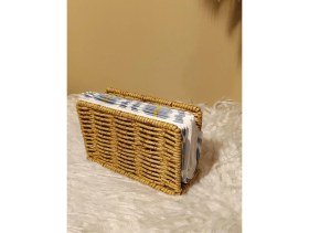 Resim Paganca Hasır Rattan Kare Peçetelik 