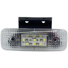 Resim POE 12v-24v Yan Sinyal Lambası Braketli Dorse Side Marker (9 LEDLİ) Beyaz Ym (115*39 MM) 