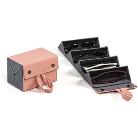 Resim Look Rich El Yapımı Deri 4'lü Gözlük Taşıma Ve Saklama Çantası- Pudra 