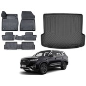 Resim Tiggo 8 2024 Model 3d Bagaj Havuzu+3d Araca Özel Paspas Takımı 7 Kişilik Luxury Serisi 