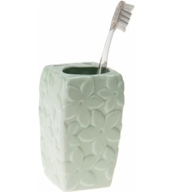 Resim SERAMİK DİŞ FIRÇALIK ÇİÇEKLİ MAVİ MODEL 7X7X12CM Diğer 
