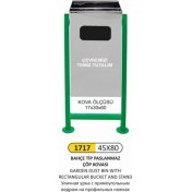 Resim Arı Metal Bahçe Çöp Kovası Prof.ayak D.dörtgen Kova 